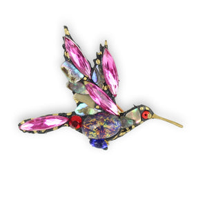 Hummingbird Handmade Vintage Stone Brooch