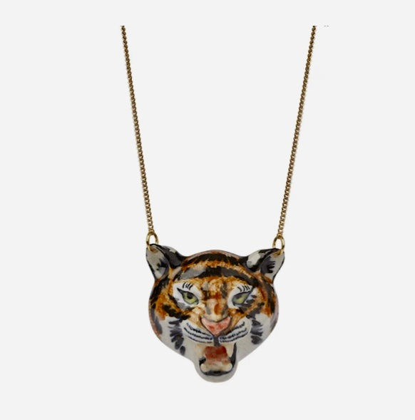 Roaring Tiger Head Necklace